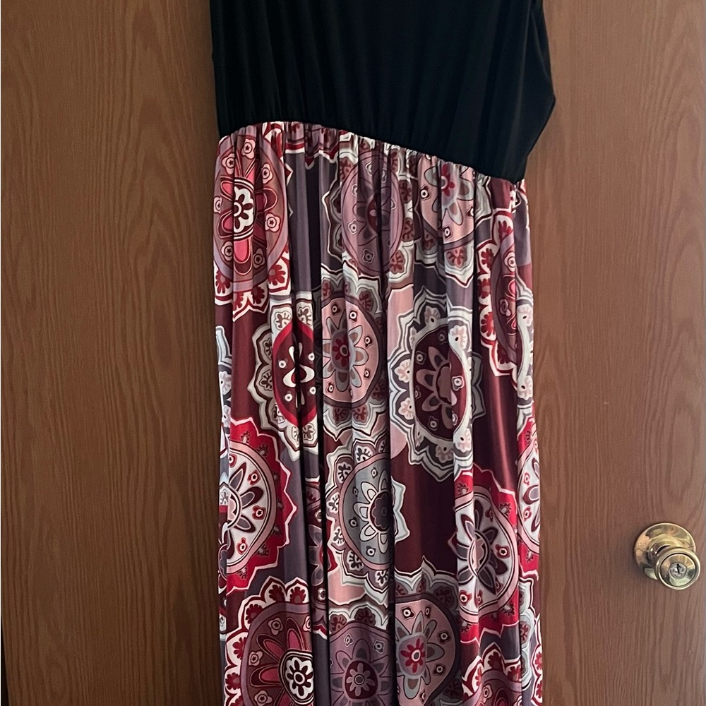 Bohemian Maxi Dress with Black Top